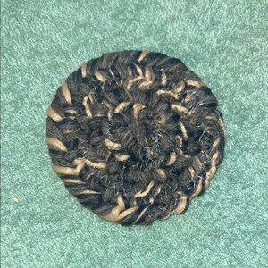 Handmade Dark Blue and cream woven Coaster Tribal made coaster from Cherokee TN